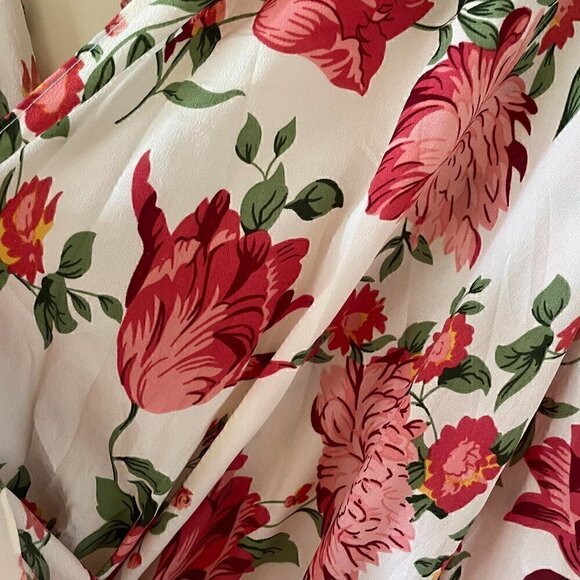 Pink Floral Umgee Faux Wrap Maxi Dress - Size Medium - Picture 5 of 6